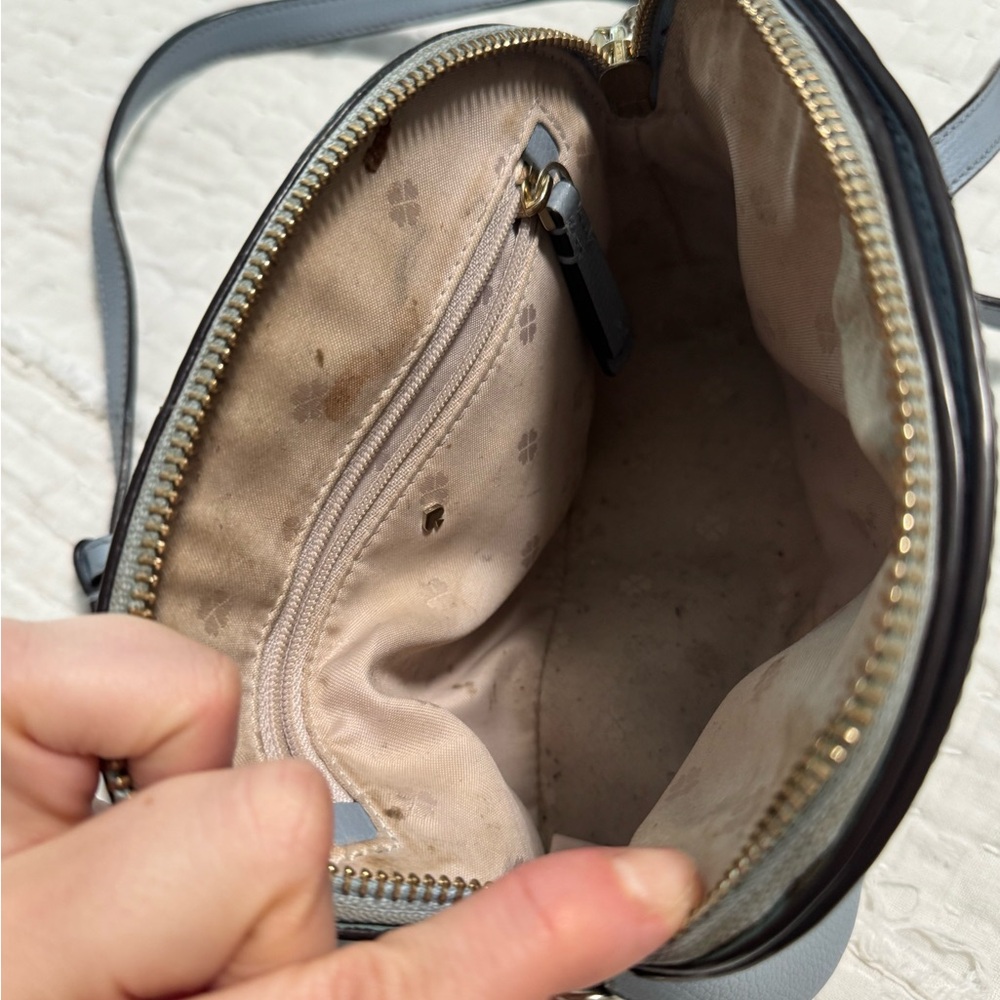 Kate Spade light Blue Crossbody Bag with silver Chain Detail - Picture 6 of 7